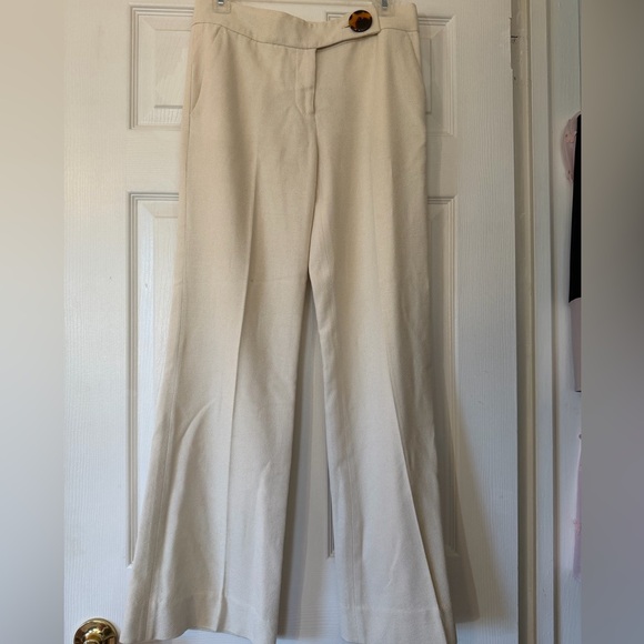 Tory Burch Pants Cream off-white size 4 silk cotton - Picture 3 of 13